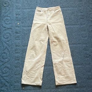 H&M cream corduroy straight leg pants